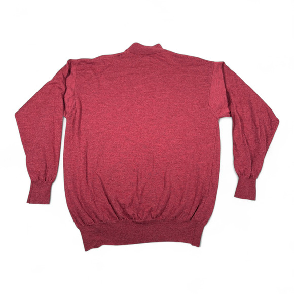 Vintage Bachrach Sweater Adult LARGE Red Merino Wool Italian Made Roll Neck 90s - Picture 3 of 9